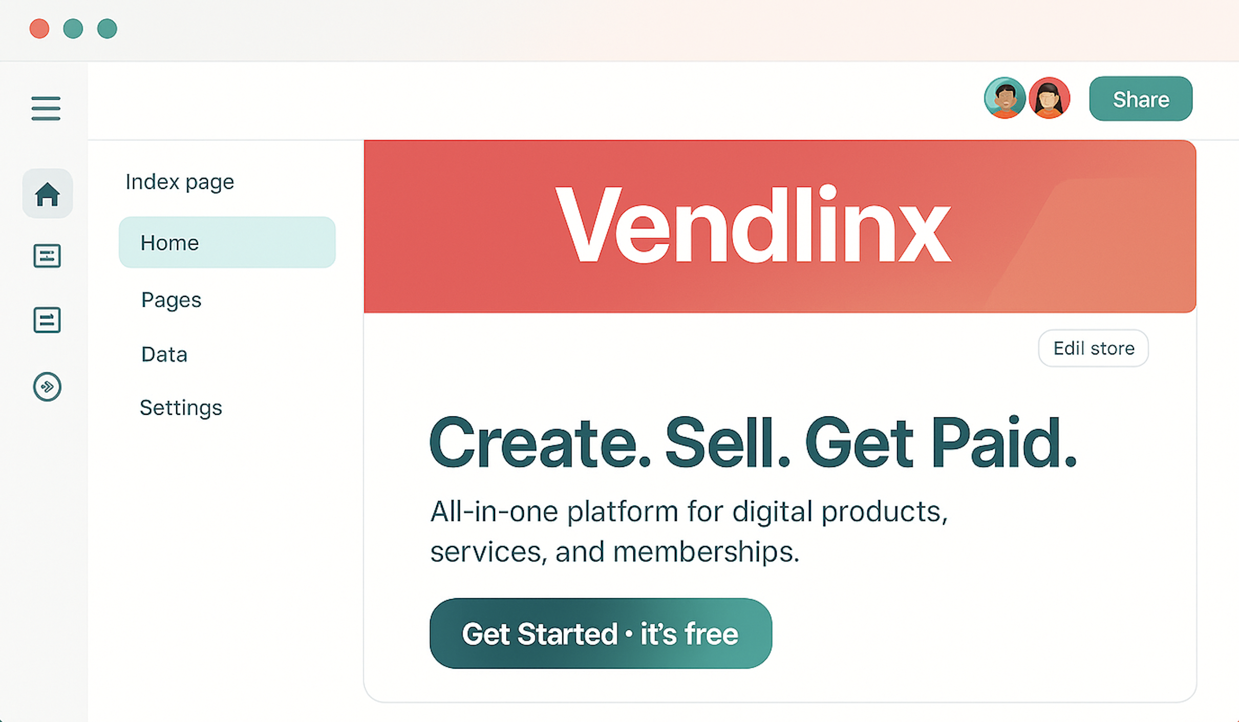 Vendlinx Store Builder preview